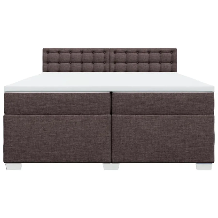 Sommier à lattes de lit avec matelas Marron foncé 200x200 cm - 4