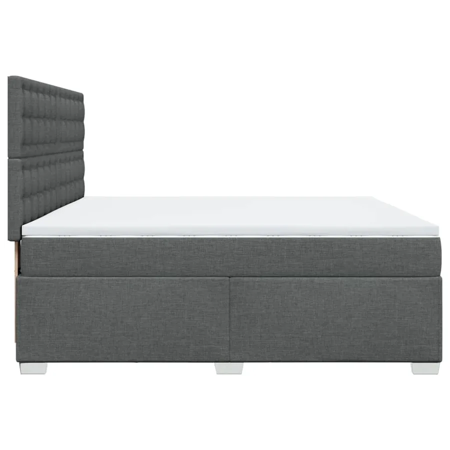 Sommier à lattes de lit avec matelas Gris foncé 200x200cm Tissu - 11