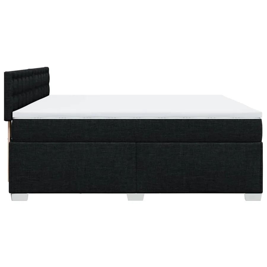 Sommier à lattes de lit avec matelas Noir 200x200 cm Tissu - 11