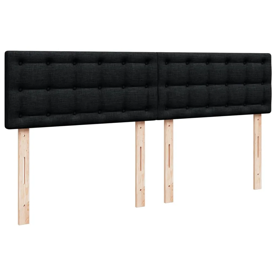 Sommier à lattes de lit avec matelas Noir 200x200 cm Tissu - 7