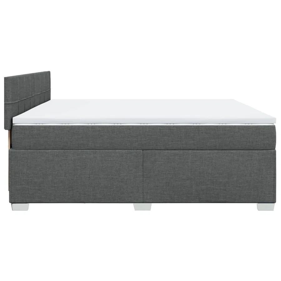 Sommier à lattes de lit avec matelas Gris foncé 200x200cm Tissu - 11