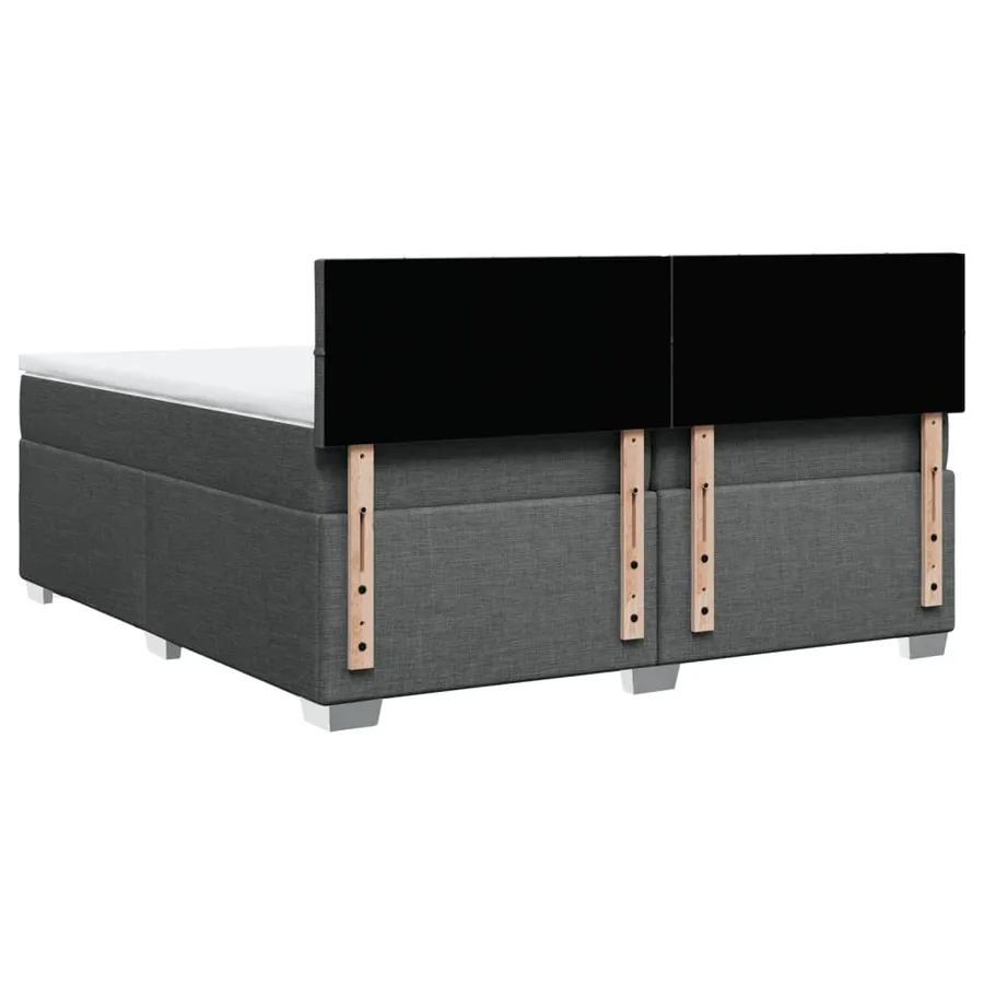 Sommier à lattes de lit avec matelas Gris foncé 200x200cm Tissu - 12