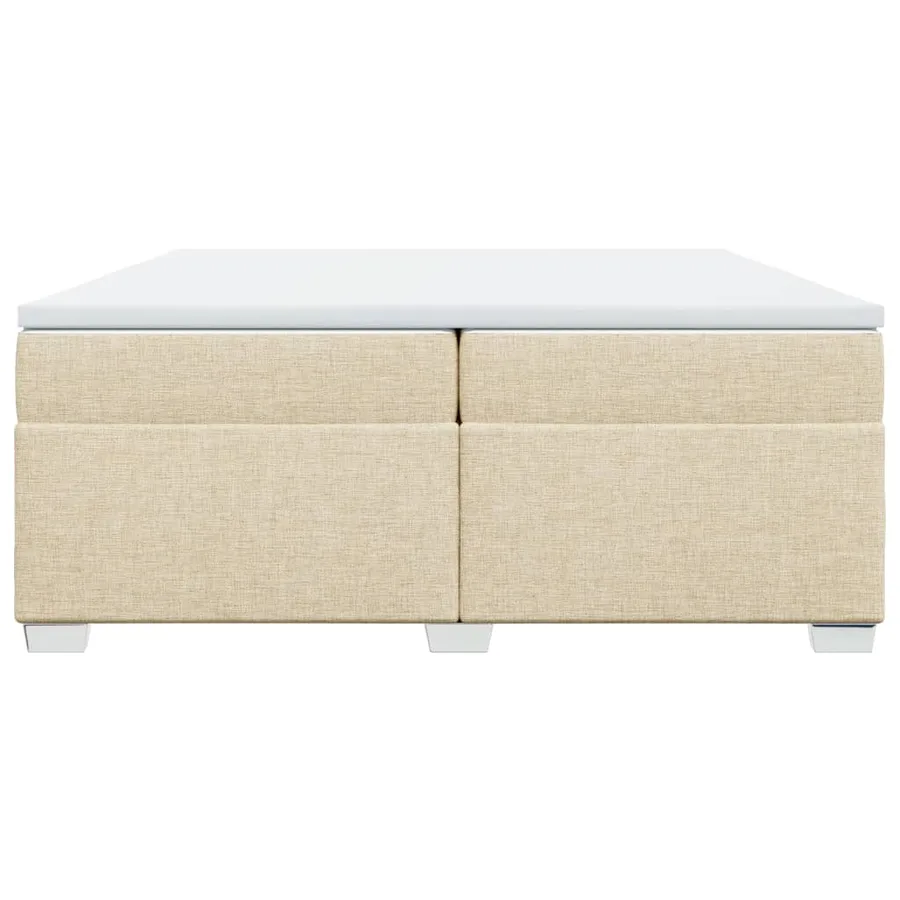 Sommier à lattes de lit avec matelas Crème 200x200 cm Tissu - 4