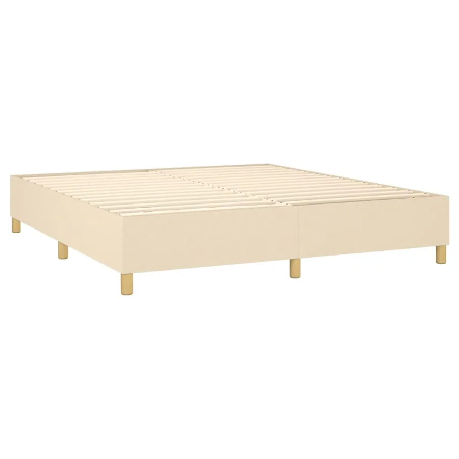 Sommier à lattes de lit avec matelas Crème 180x200 cm Tissu - 4