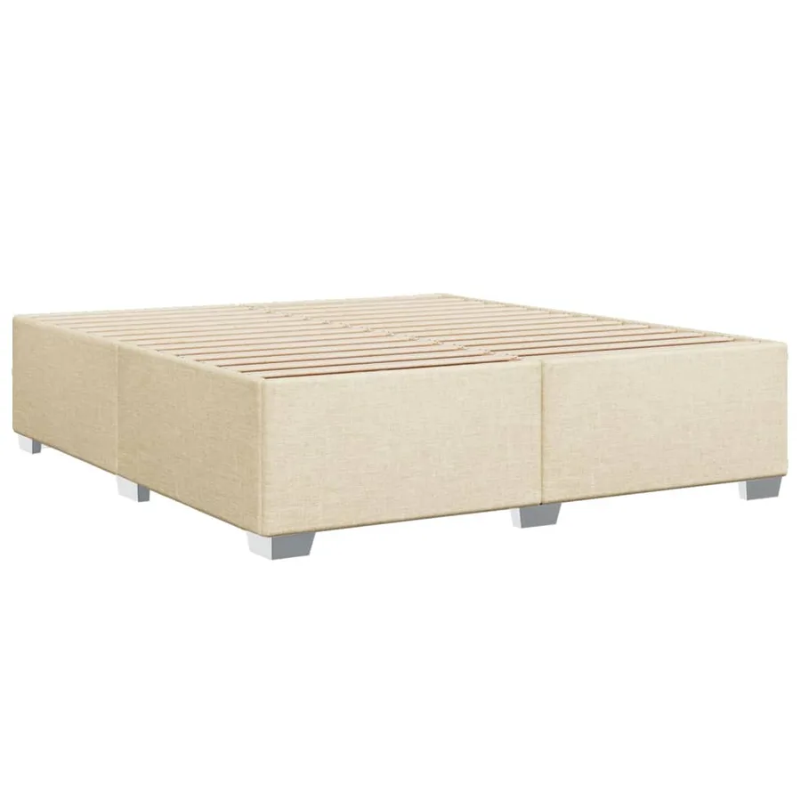 Cadre de lit sans matelas crème 200x200 cm tissu - 6