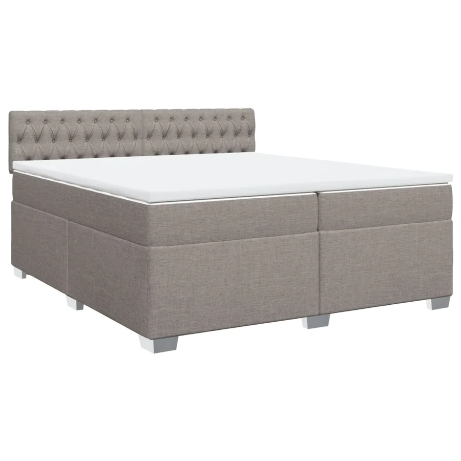 Sommier à lattes de lit avec matelas Taupe 200x200 cm Tissu - 2