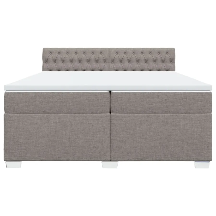 Sommier à lattes de lit avec matelas Taupe 200x200 cm Tissu - 4
