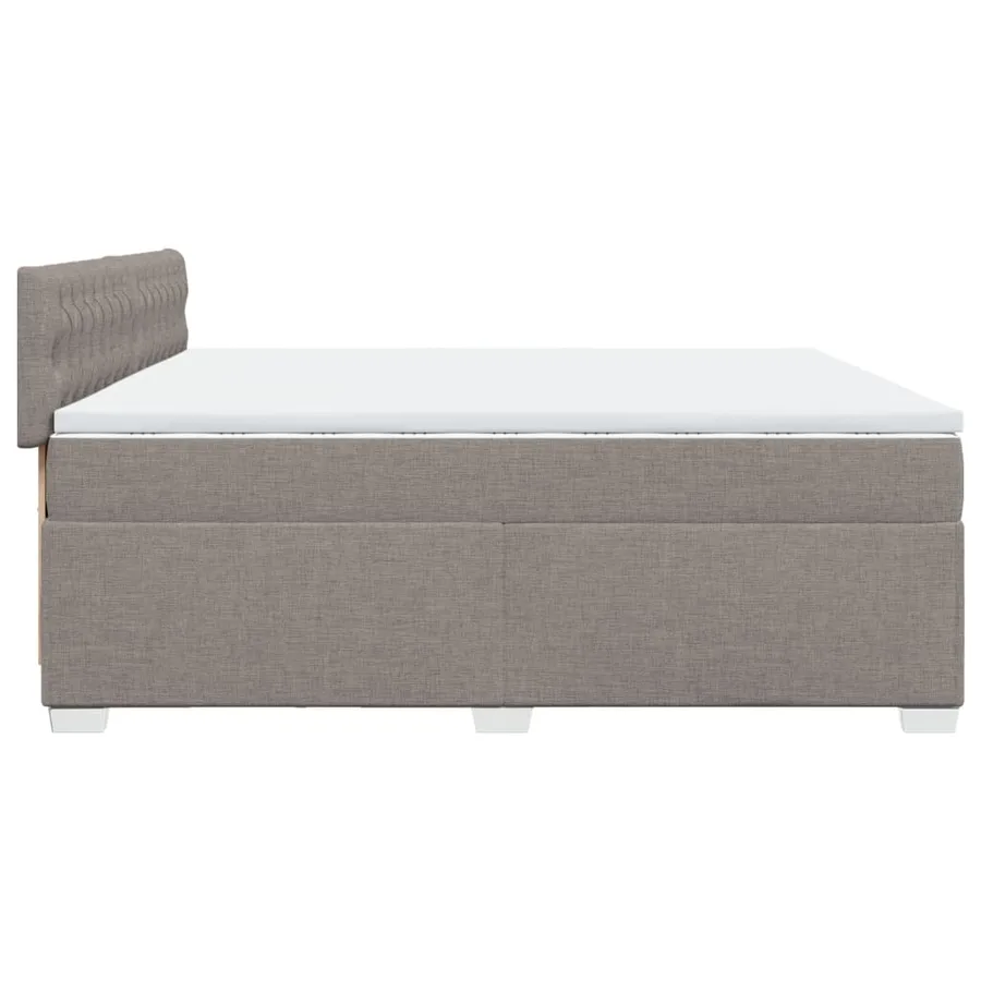 Sommier à lattes de lit avec matelas Taupe 200x200 cm Tissu - 9