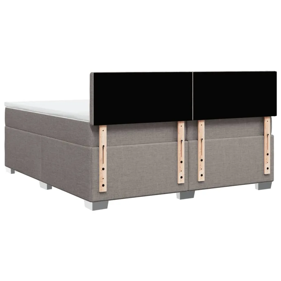 Sommier à lattes de lit avec matelas Taupe 200x200 cm Tissu - 12