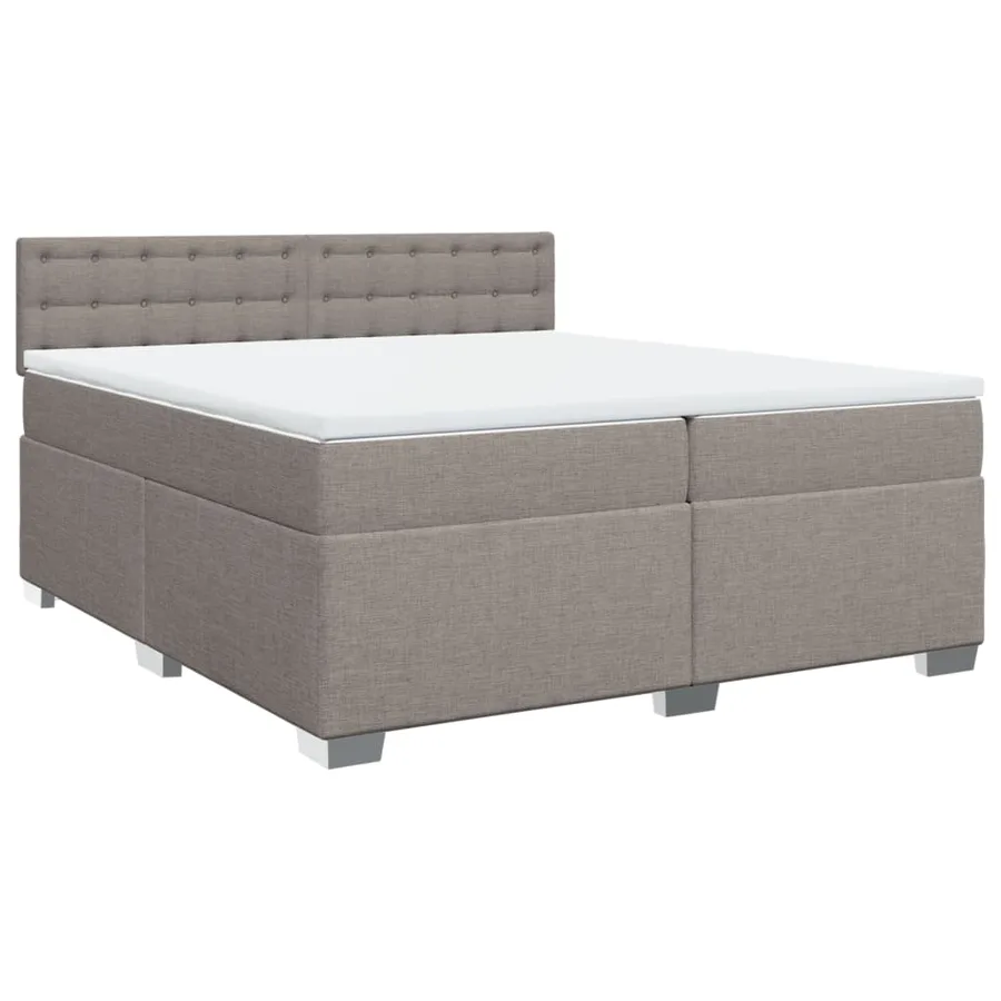 Sommier à lattes de lit avec matelas Taupe 200x200 cm Tissu - 3