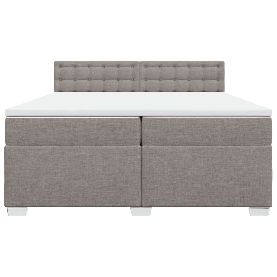 Sommier à lattes de lit avec matelas Taupe 200x200 cm Tissu - 6