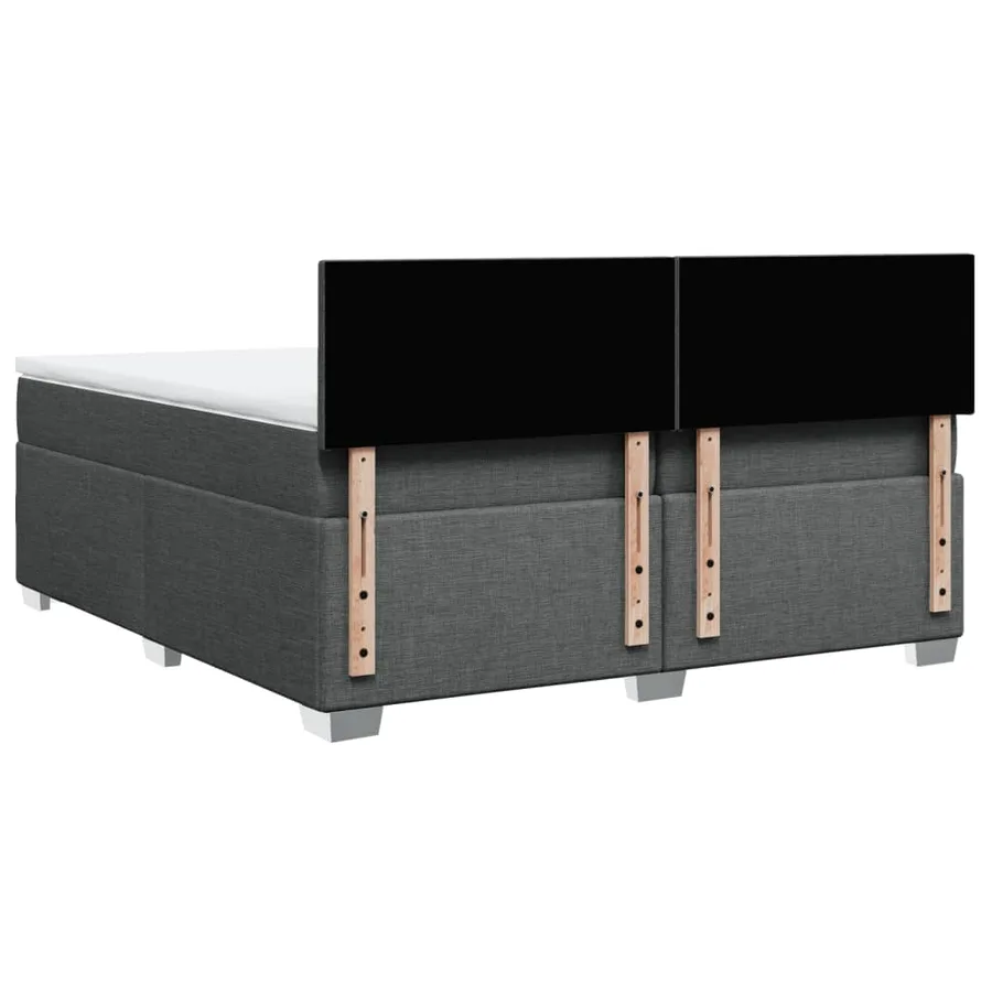 Sommier à lattes de lit avec matelas Gris foncé 200x200cm Tissu - 12