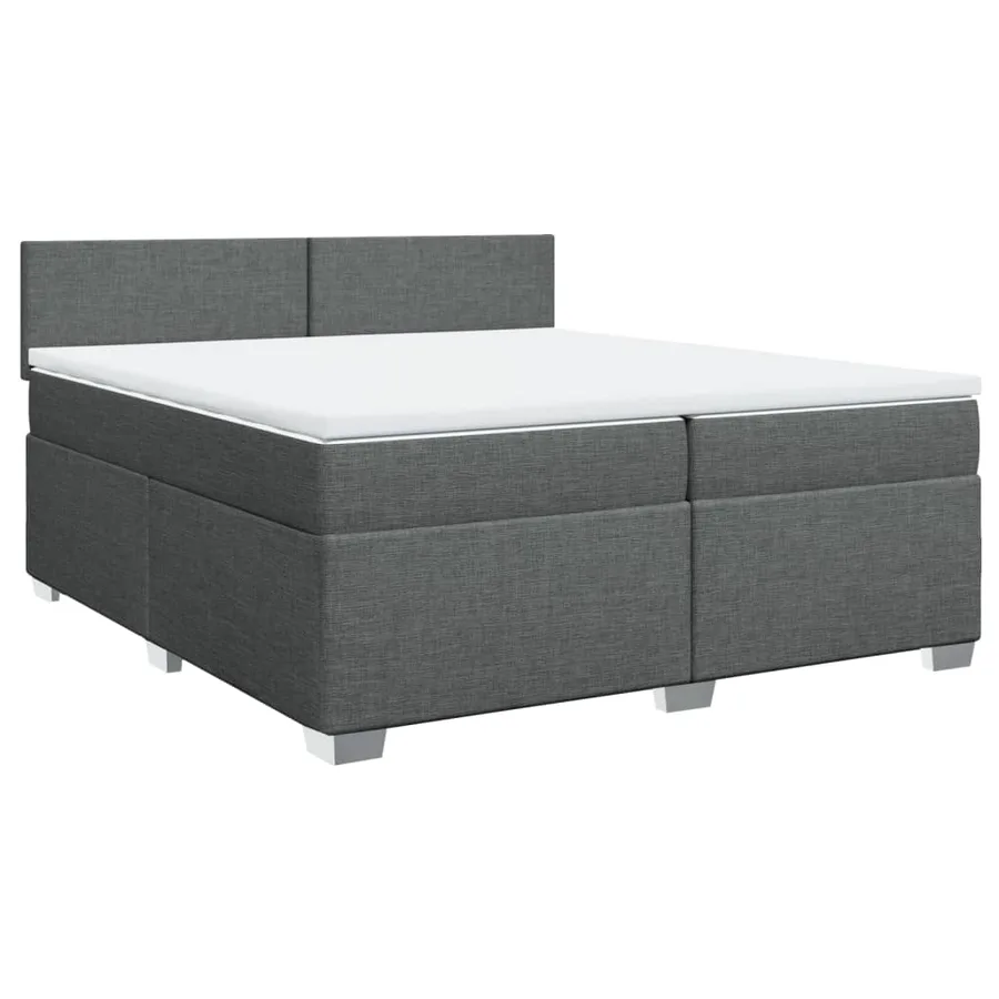 Sommier à lattes de lit avec matelas Gris foncé 200x200cm Tissu - 3