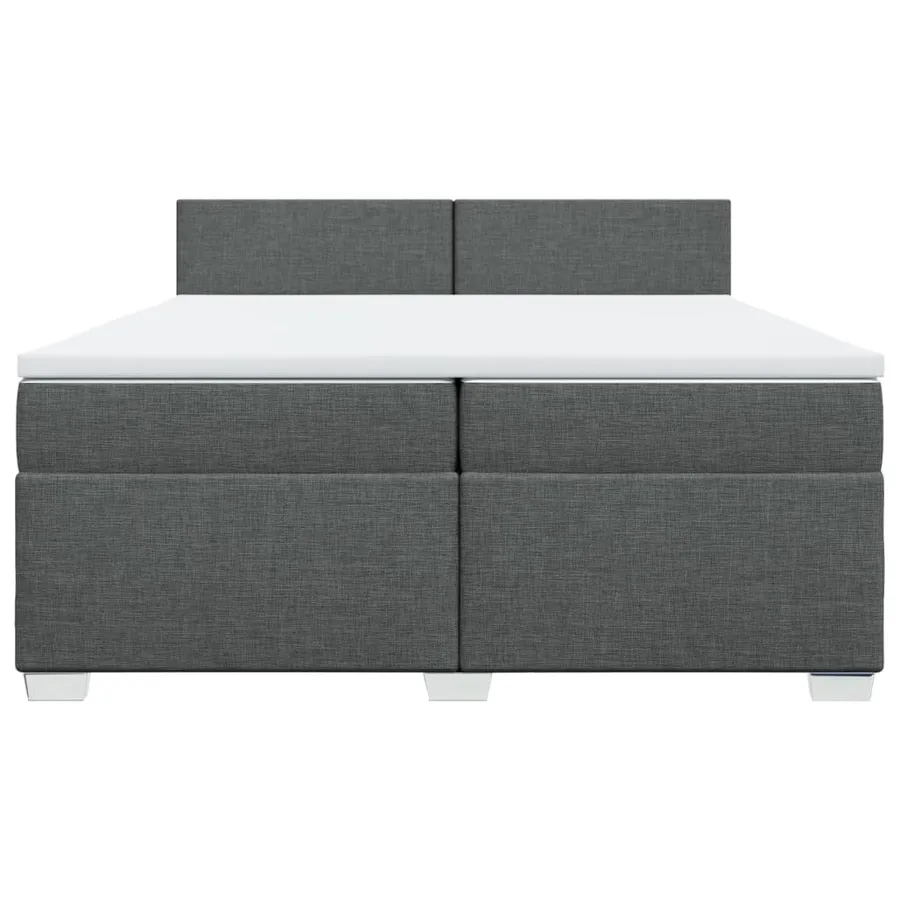 Sommier à lattes de lit avec matelas Gris foncé 200x200cm Tissu - 6