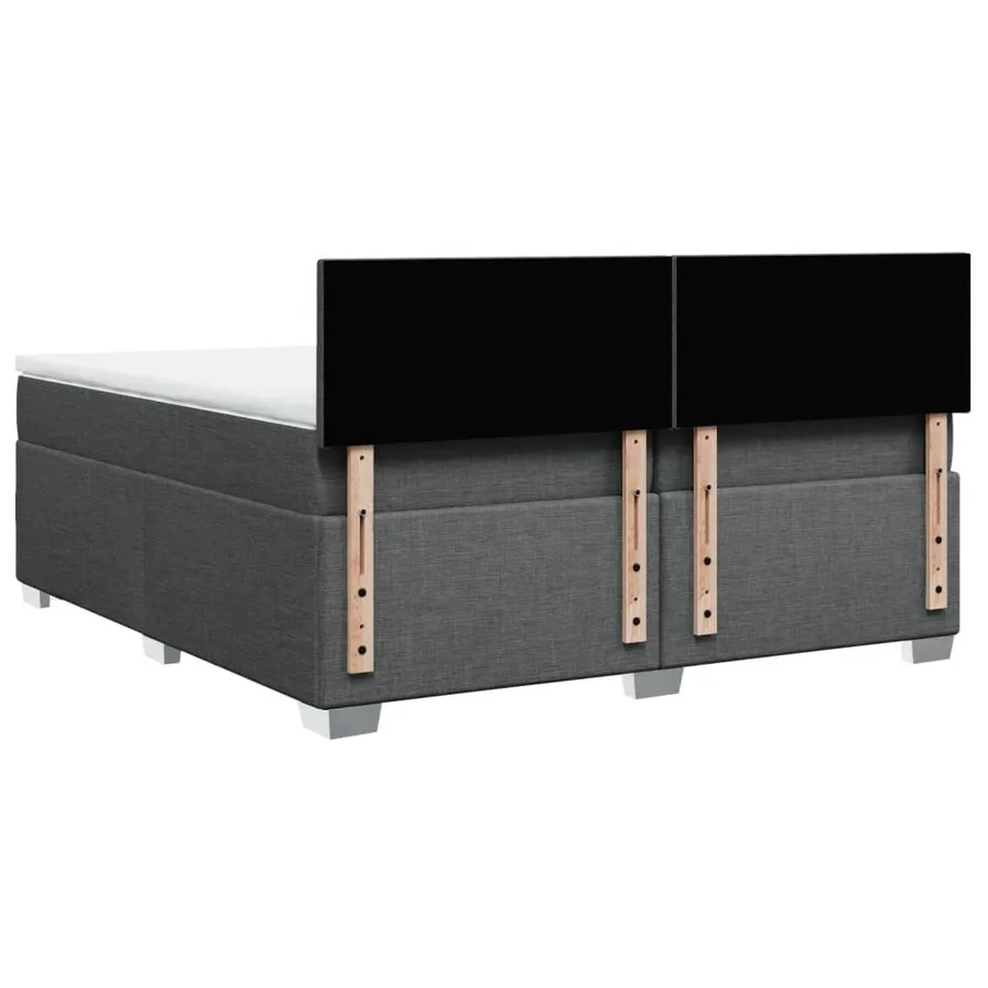 Sommier à lattes de lit avec matelas Gris foncé 200x200cm Tissu - 10