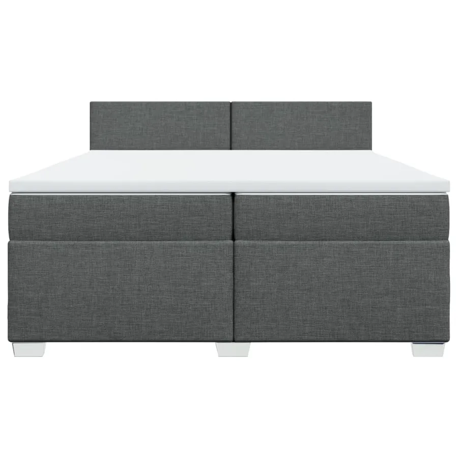 Sommier à lattes de lit avec matelas Gris foncé 200x200cm Tissu - 4
