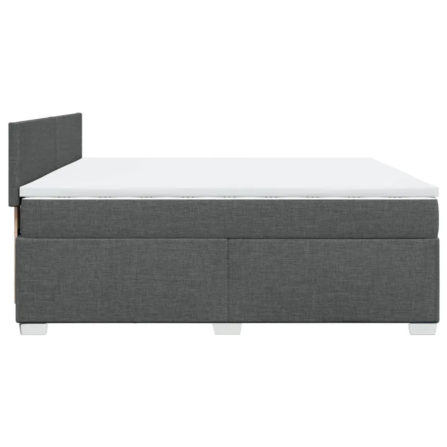 Sommier à lattes de lit avec matelas Gris foncé 200x200cm Tissu - 9