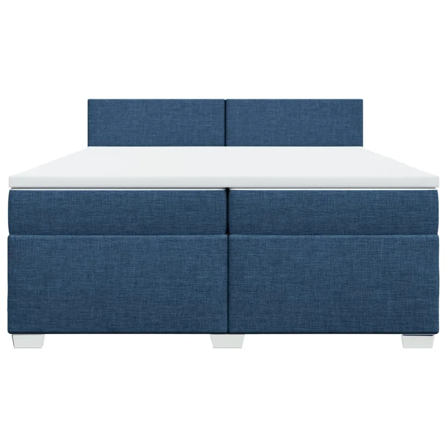 Sommier à lattes de lit avec matelas Bleu 200x200 cm Tissu - 6