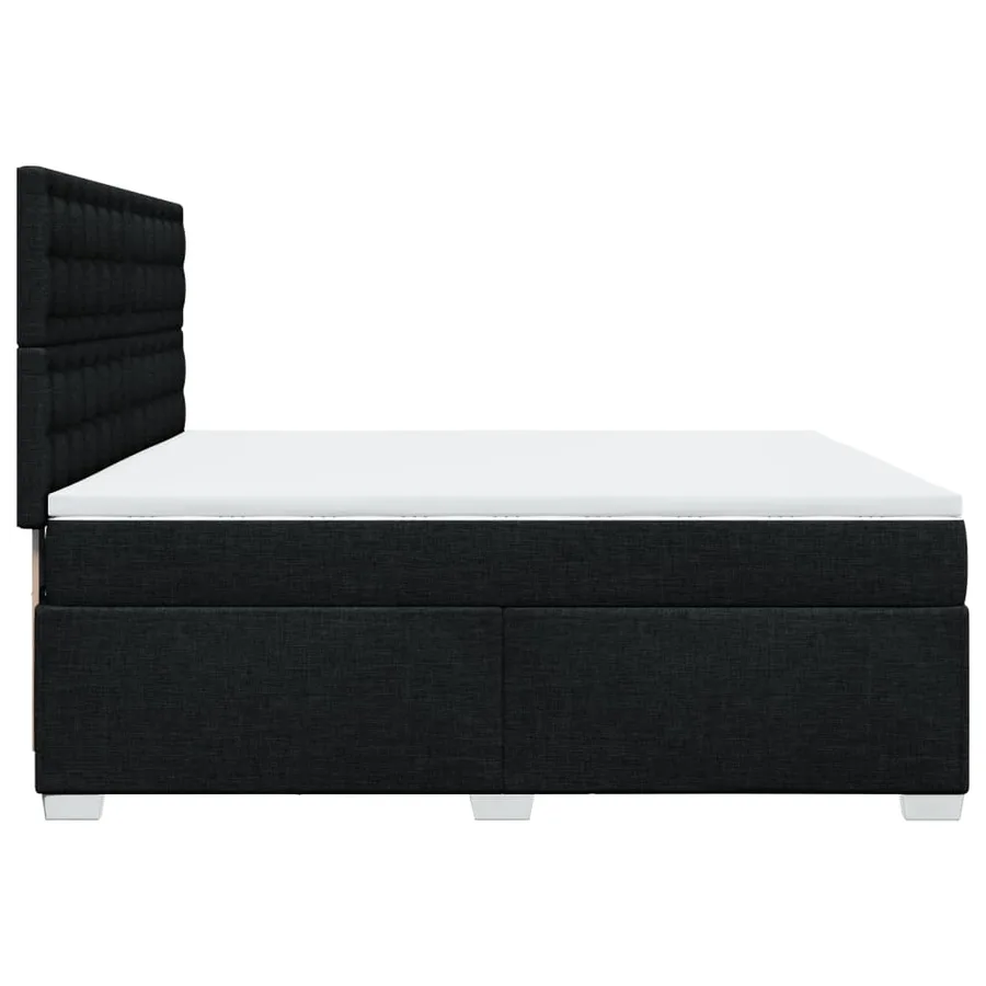 Sommier à lattes de lit avec matelas Noir 200x200 cm Tissu - 9