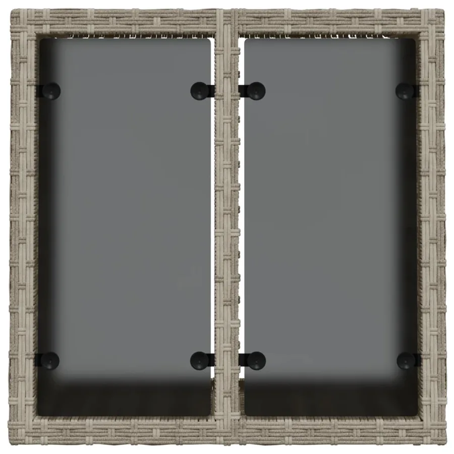 Table de jardin avec dessus en verre gris clair résine tressée - 6