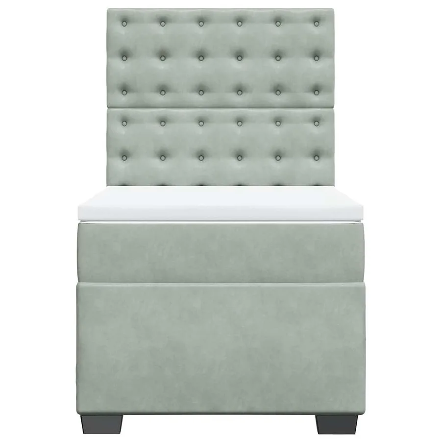 Sommier à lattes de lit et matelas Gris clair 90x190 cm Velours - 7