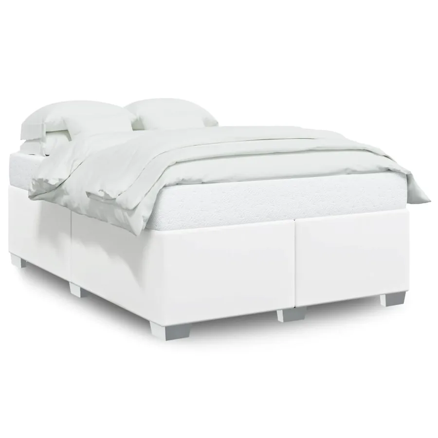 Cadre de lit sans matelas blanc 160x200 cm similicuir - 2