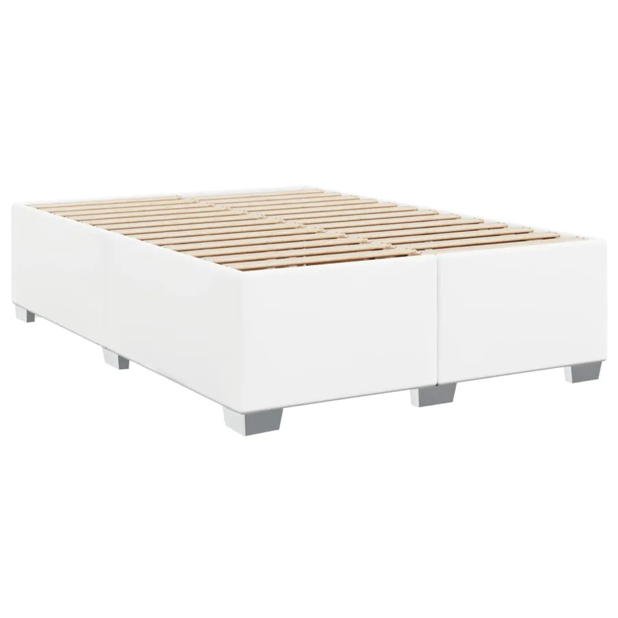 Cadre de lit sans matelas blanc 160x200 cm similicuir - 3