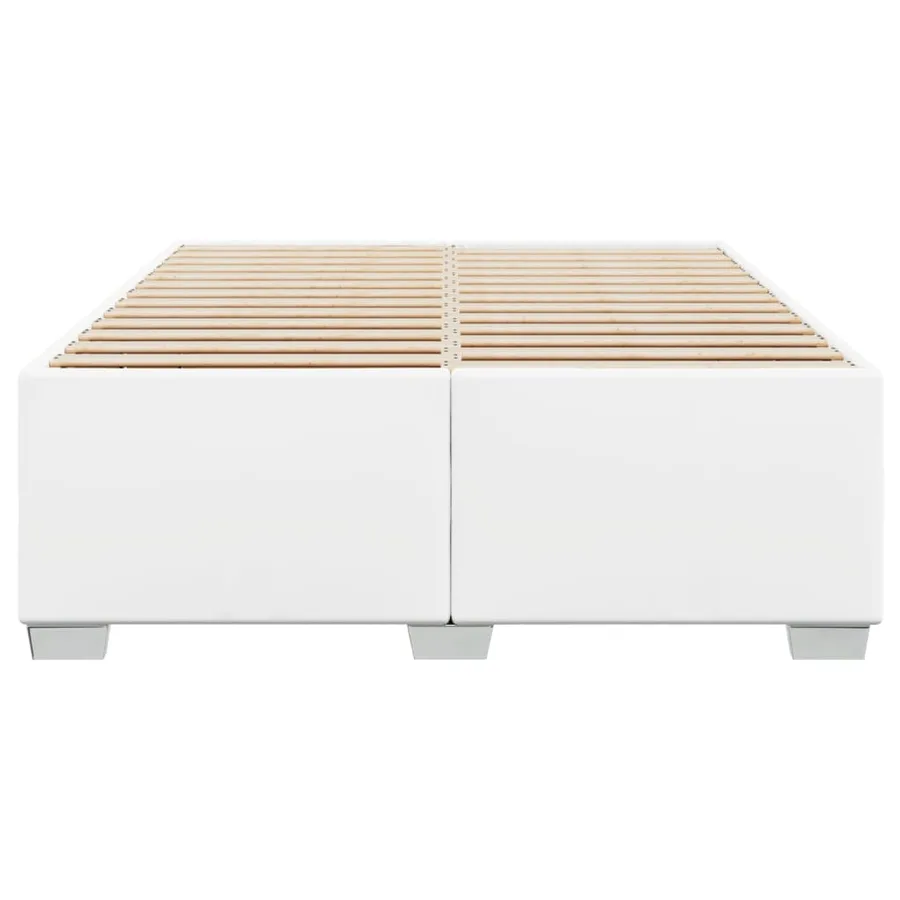 Cadre de lit sans matelas blanc 160x200 cm similicuir - 4