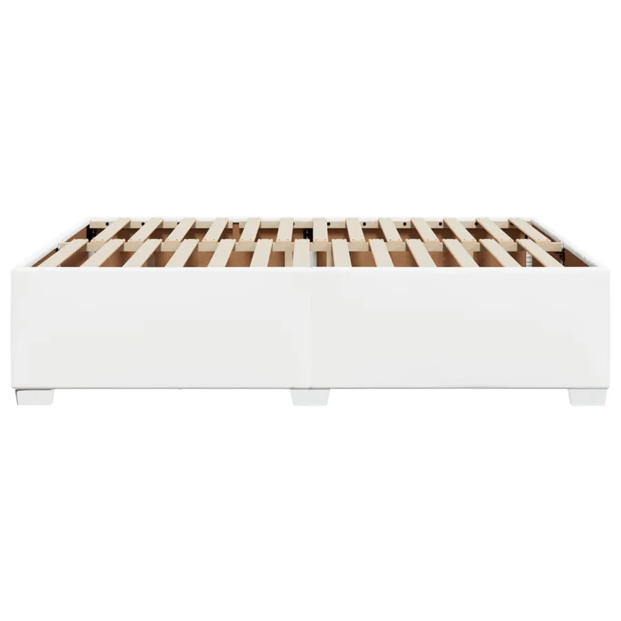 Cadre de lit sans matelas blanc 160x200 cm similicuir - 5