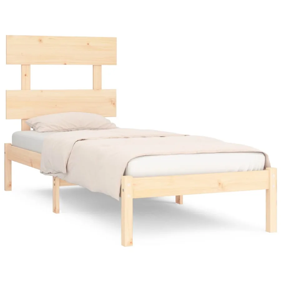 Cadre de lit sans matelas 75x190 cm bois massif - 2