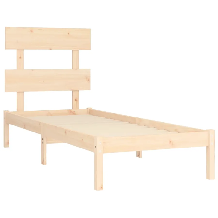 Cadre de lit sans matelas 75x190 cm bois massif - 4
