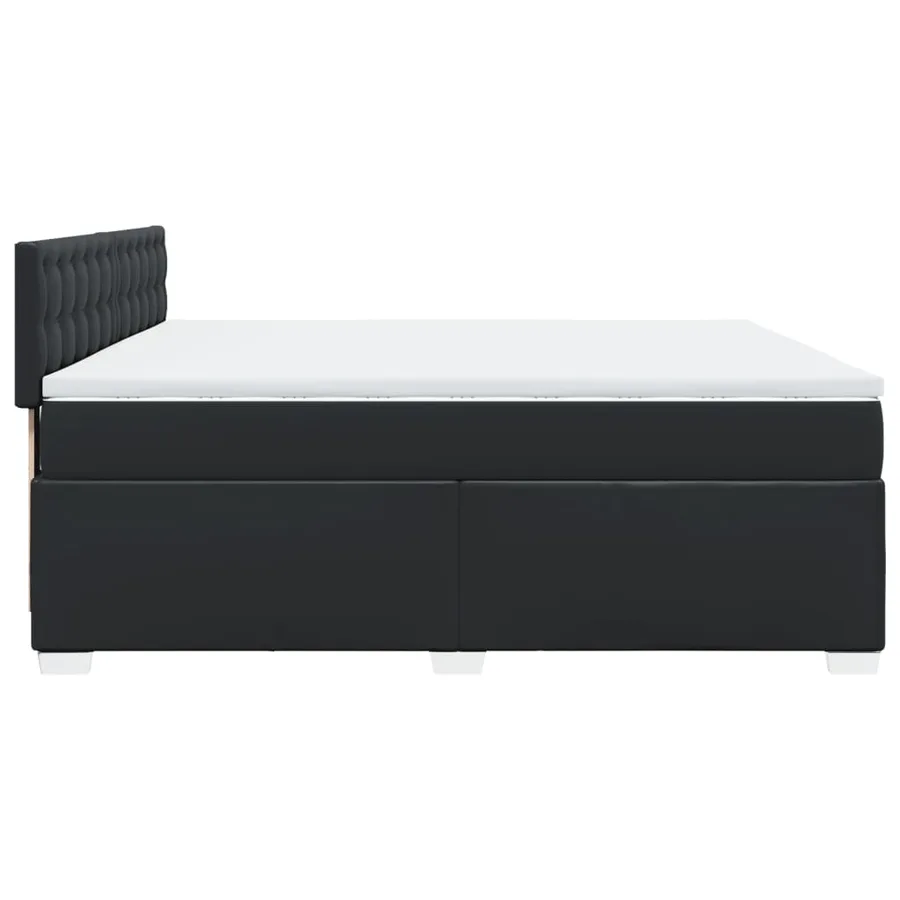 Sommier à lattes de lit avec matelas Noir 200x200 cm Similicuir - 11