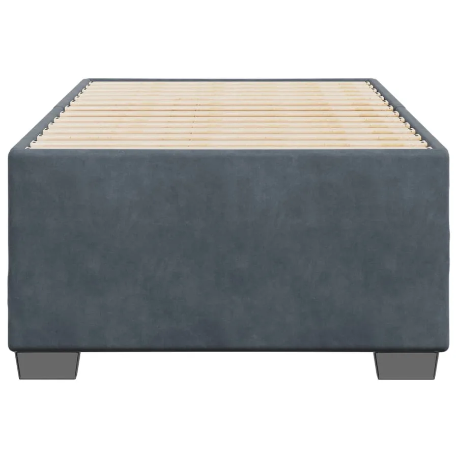 Cadre de lit sans matelas gris foncé 90x190 cm velours - 4