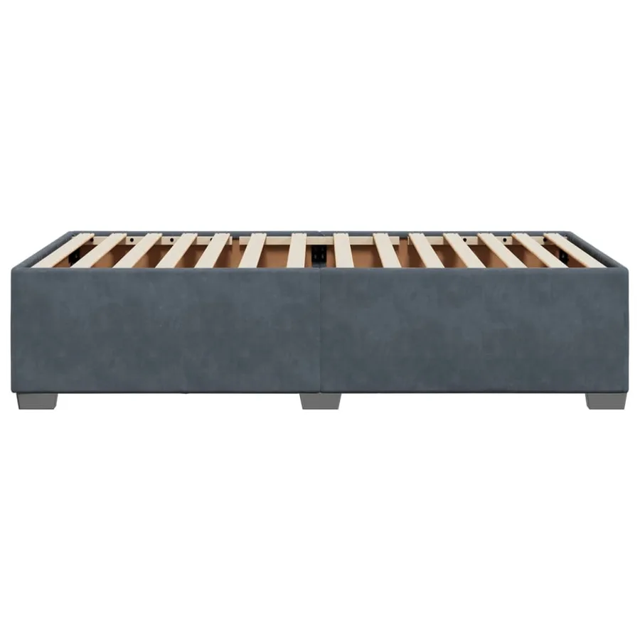 Cadre de lit sans matelas gris foncé 90x190 cm velours - 5