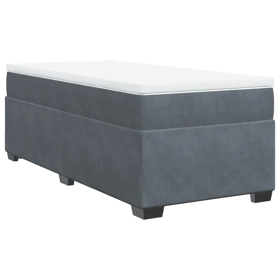 Sommier à lattes de lit et matelas Gris foncé 90x190 cm Velours - 2
