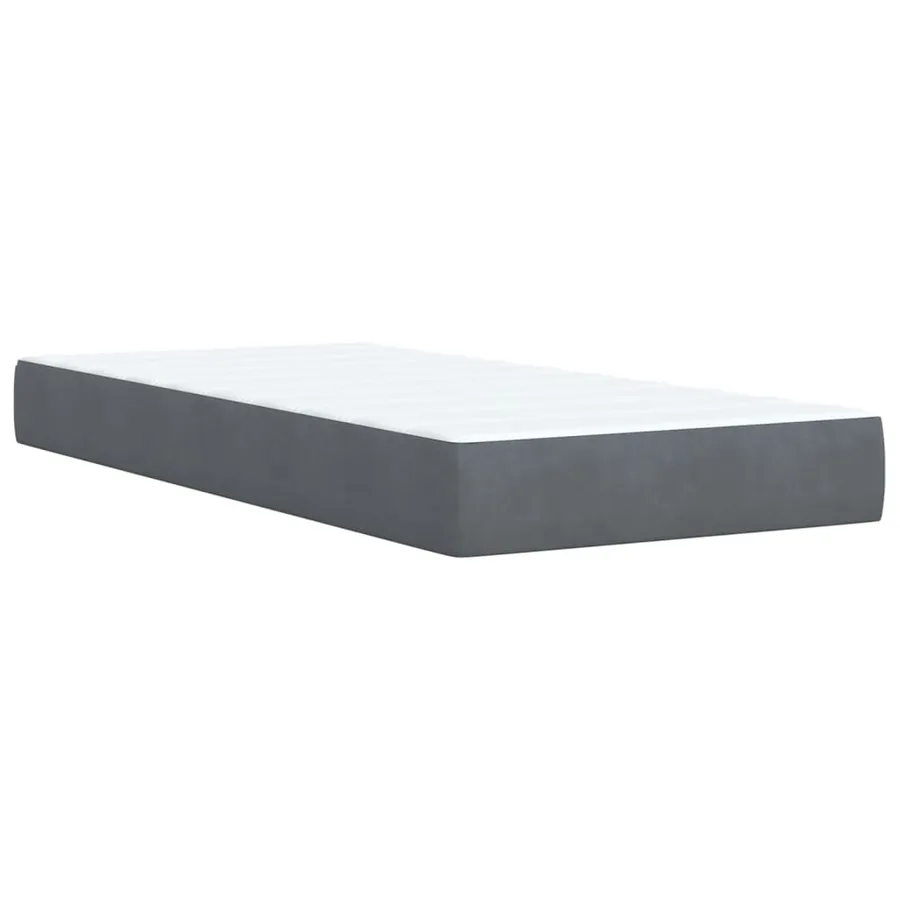 Sommier à lattes de lit et matelas Gris foncé 90x190 cm Velours - 6