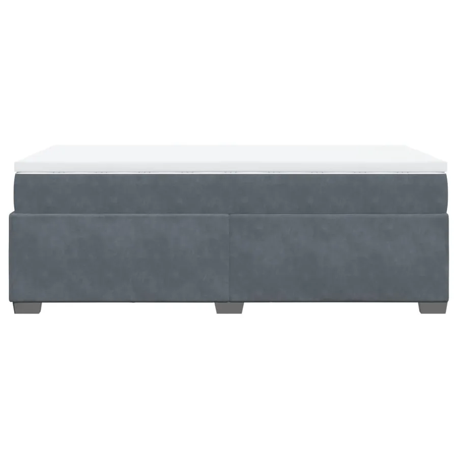 Sommier à lattes de lit et matelas Gris foncé 90x190 cm Velours - 8