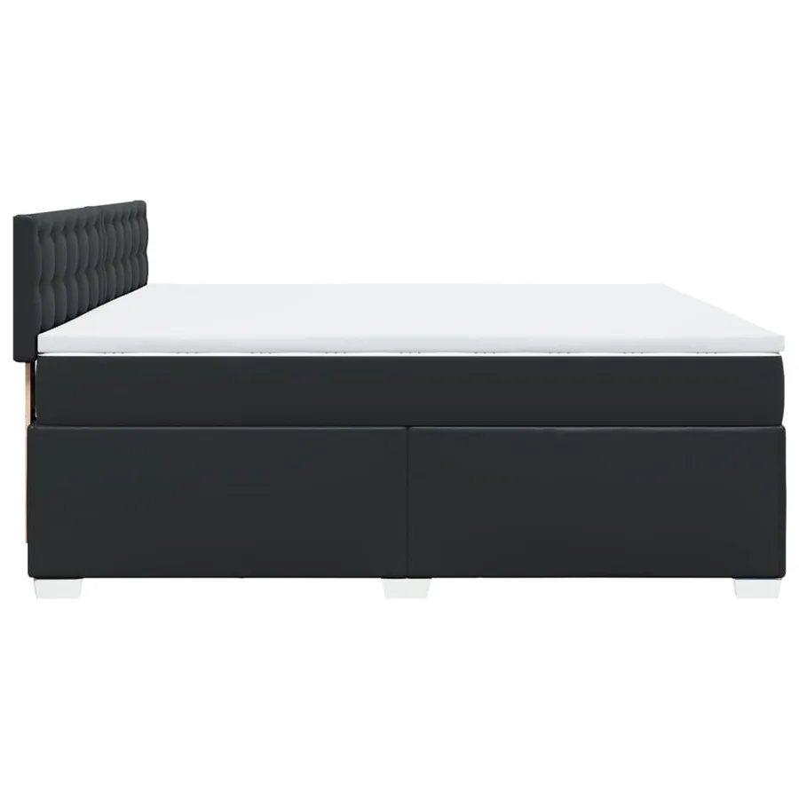 Sommier à lattes de lit avec matelas Noir 200x200 cm Similicuir - 5