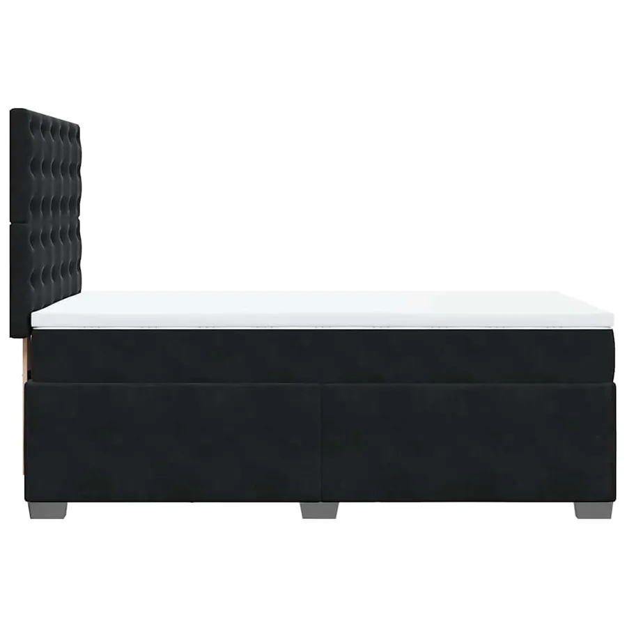 Sommier à lattes de lit avec matelas Noir 90x190 cm Velours - 12