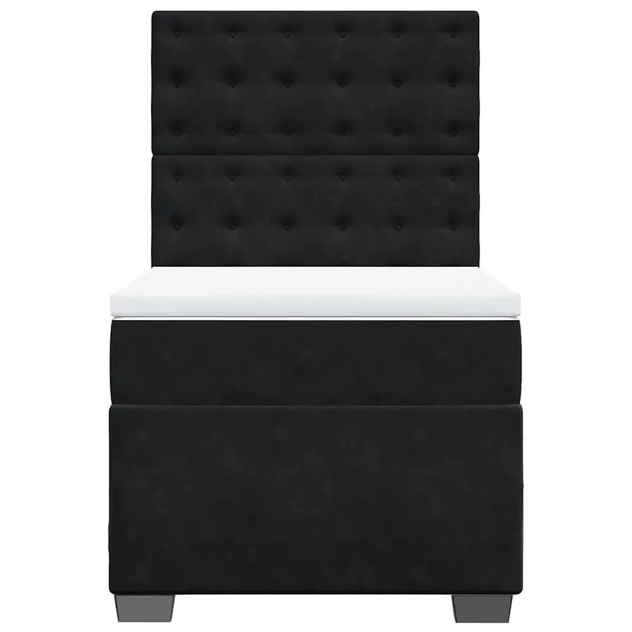 Sommier à lattes de lit avec matelas Noir 90x190 cm Velours - 7