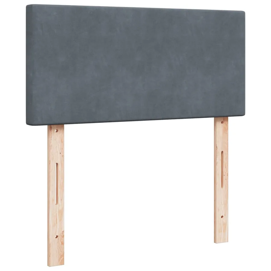 Sommier à lattes de lit et matelas Gris foncé 80x200 cm Velours - 9