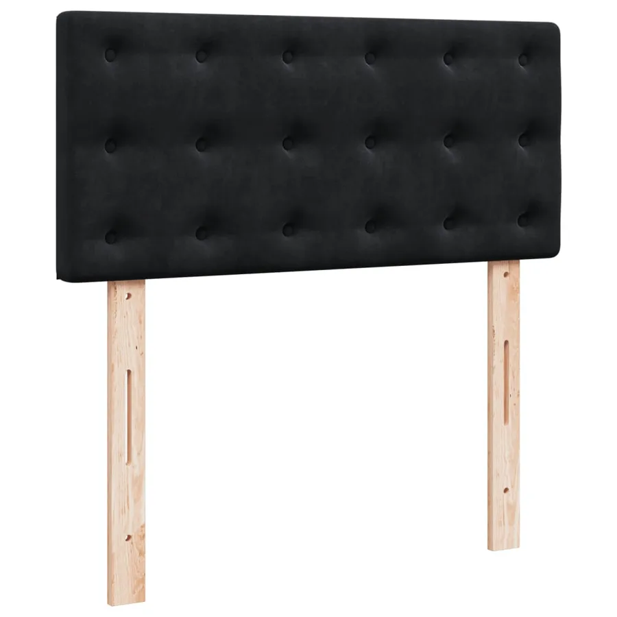 Sommier à lattes de lit avec matelas Noir 90x190 cm Velours - 8
