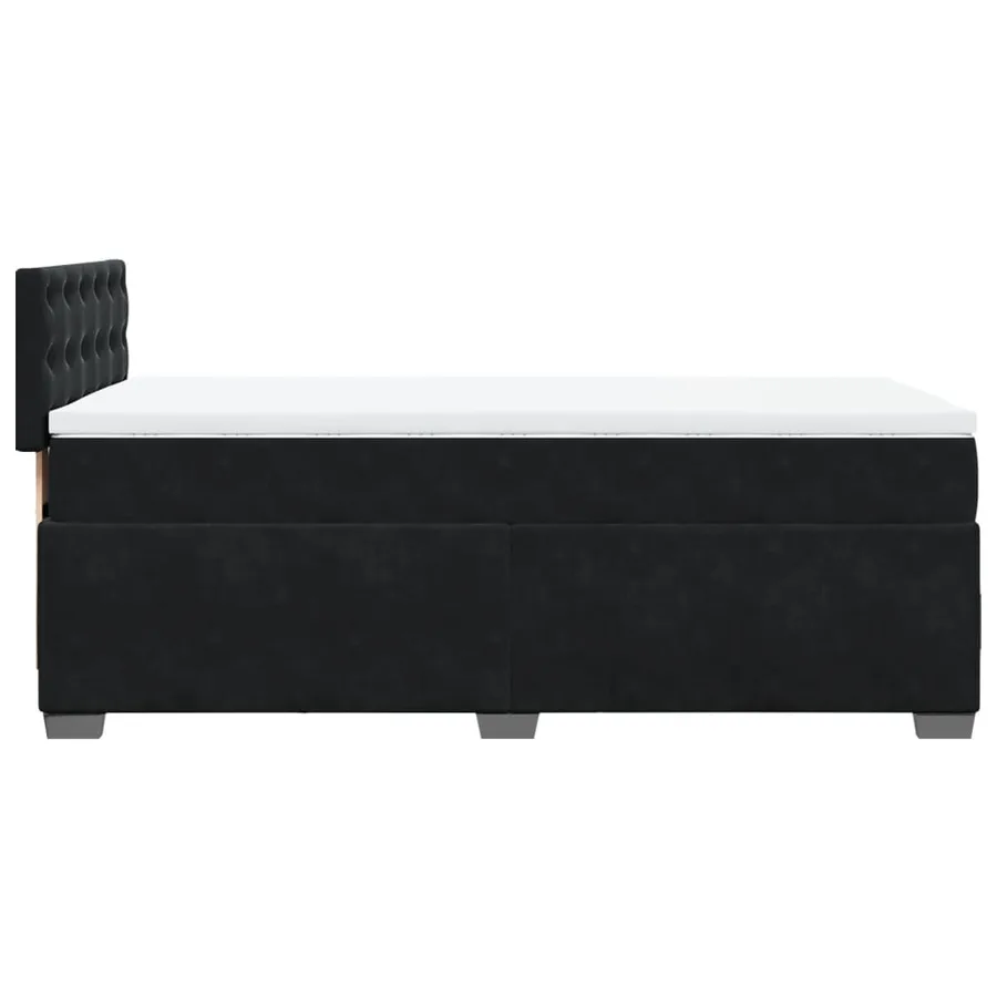 Sommier à lattes de lit avec matelas Noir 90x190 cm Velours - 9