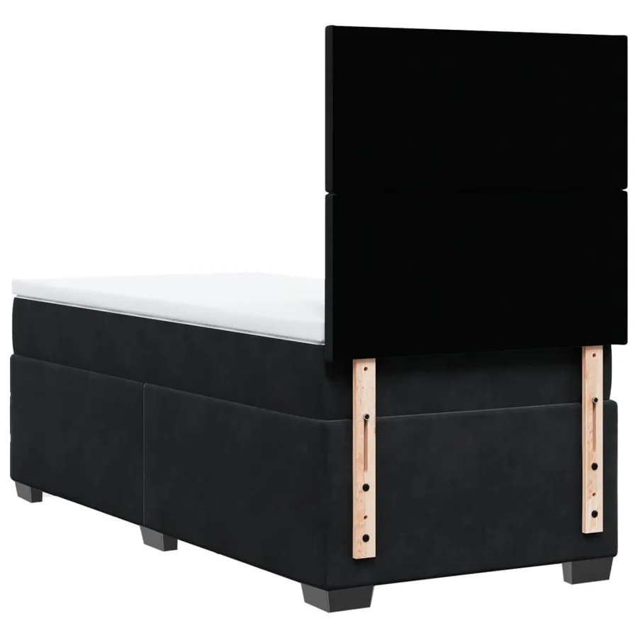 Sommier à lattes de lit avec matelas Noir 90x190 cm Velours - 10