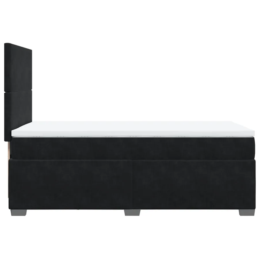 Sommier à lattes de lit avec matelas Noir 90x190 cm Velours - 9