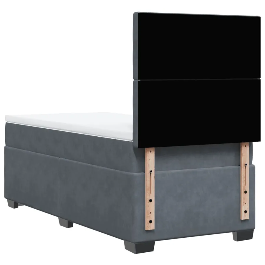 Sommier à lattes de lit et matelas Gris foncé 80x200 cm Velours - 10