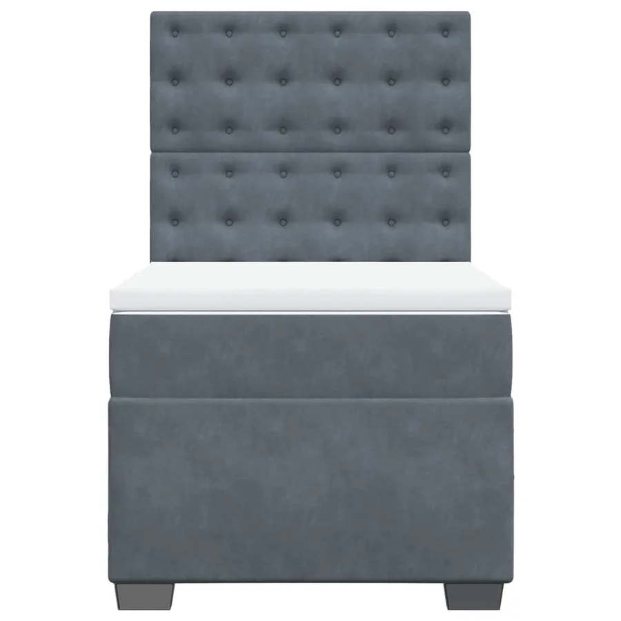 Sommier à lattes de lit et matelas Gris foncé 80x200 cm Velours - 4