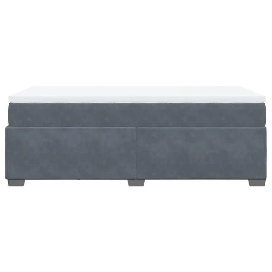 Sommier à lattes de lit et matelas Gris foncé 80x200 cm Velours - 8
