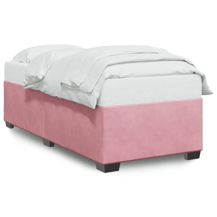 Cadre de lit sans matelas rose 80x200 cm velours - 2