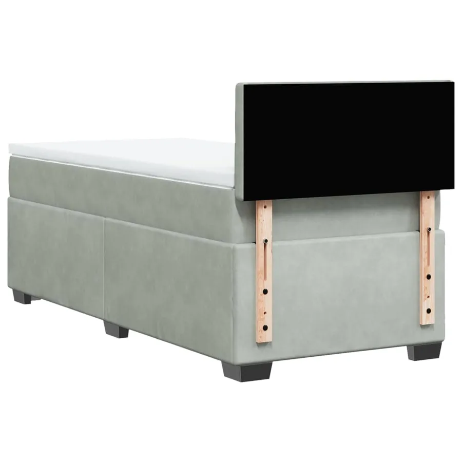 Sommier à lattes de lit et matelas Gris clair 80x200 cm Velours - 6